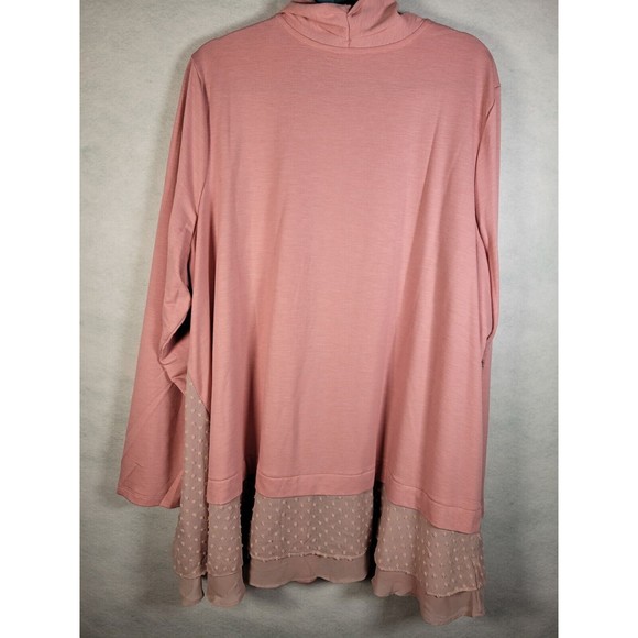 LOGO Lori Goldstein Open Front Cardigan Sweater Womens Plus Size 2X Pink - Picture 4 of 16